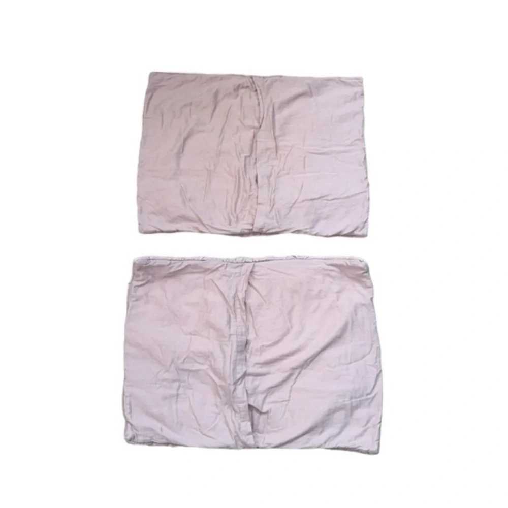 Set of 3 Restoration Hardware‎ Teen Blush Pink Cotton Velvet Tufted Shams